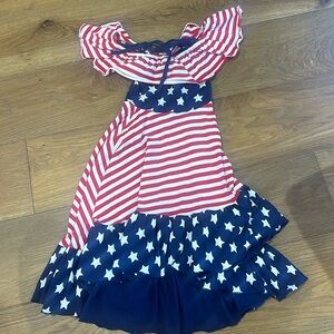 Red white and blue 4th of July dress